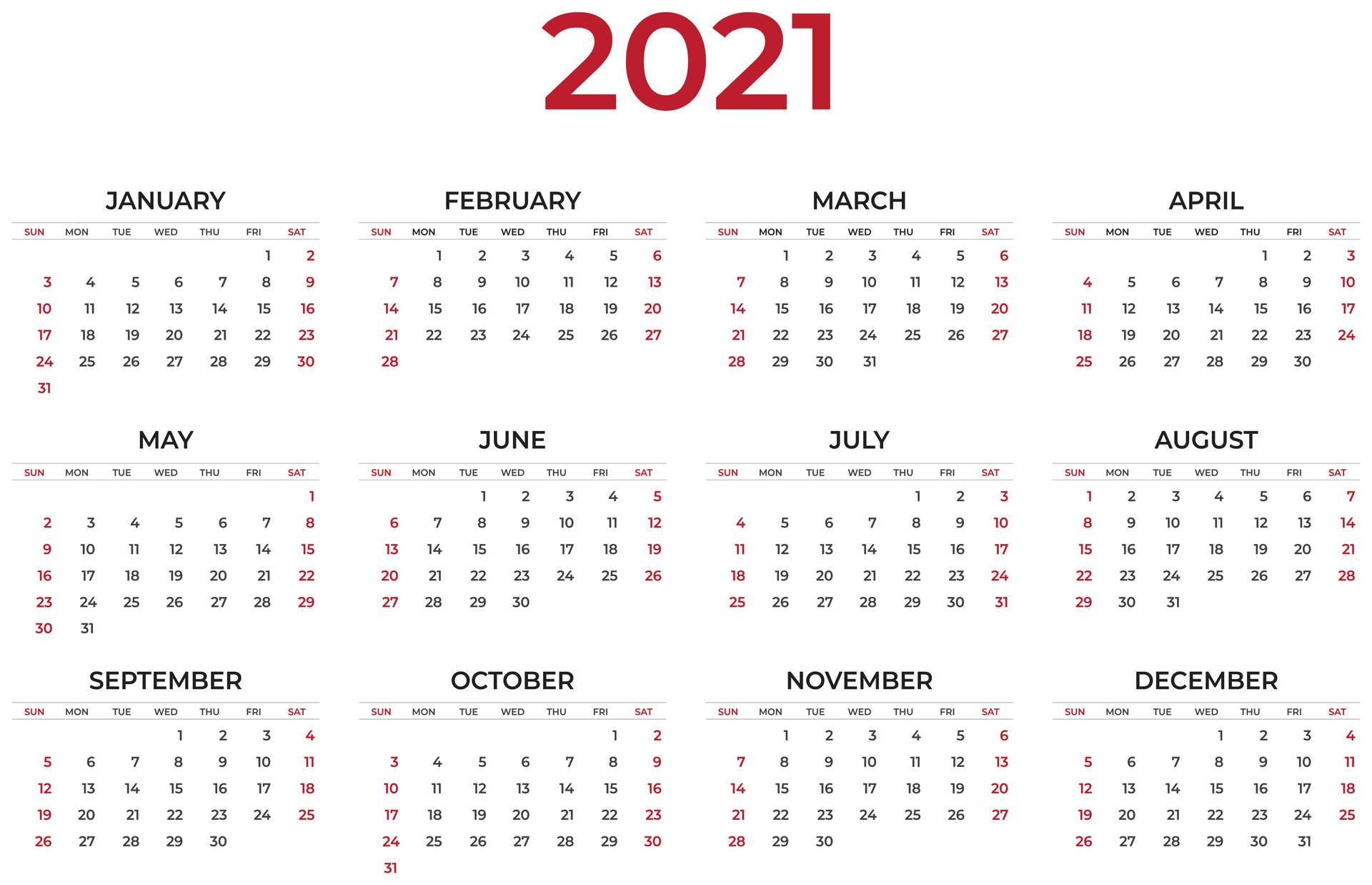 Simple 2021 Desktop Wallpaper