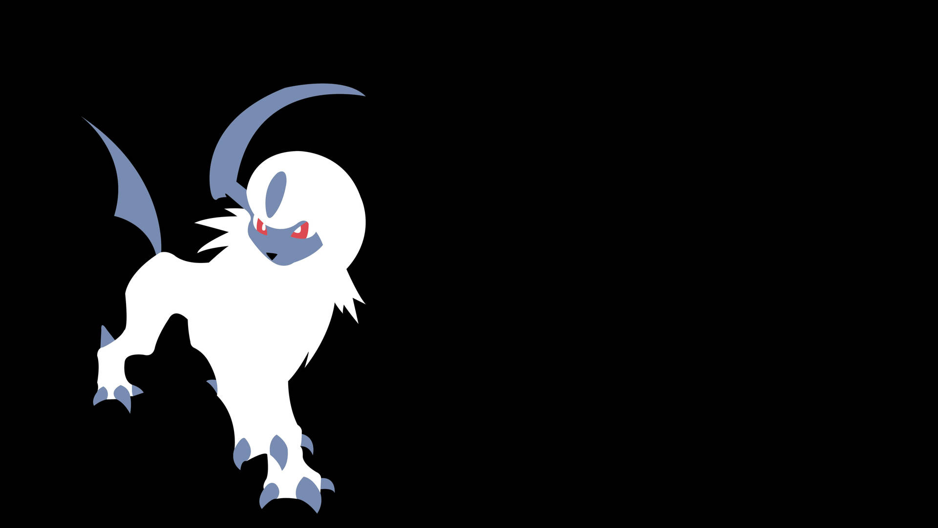 Simple Absol On Black Background Wallpaper