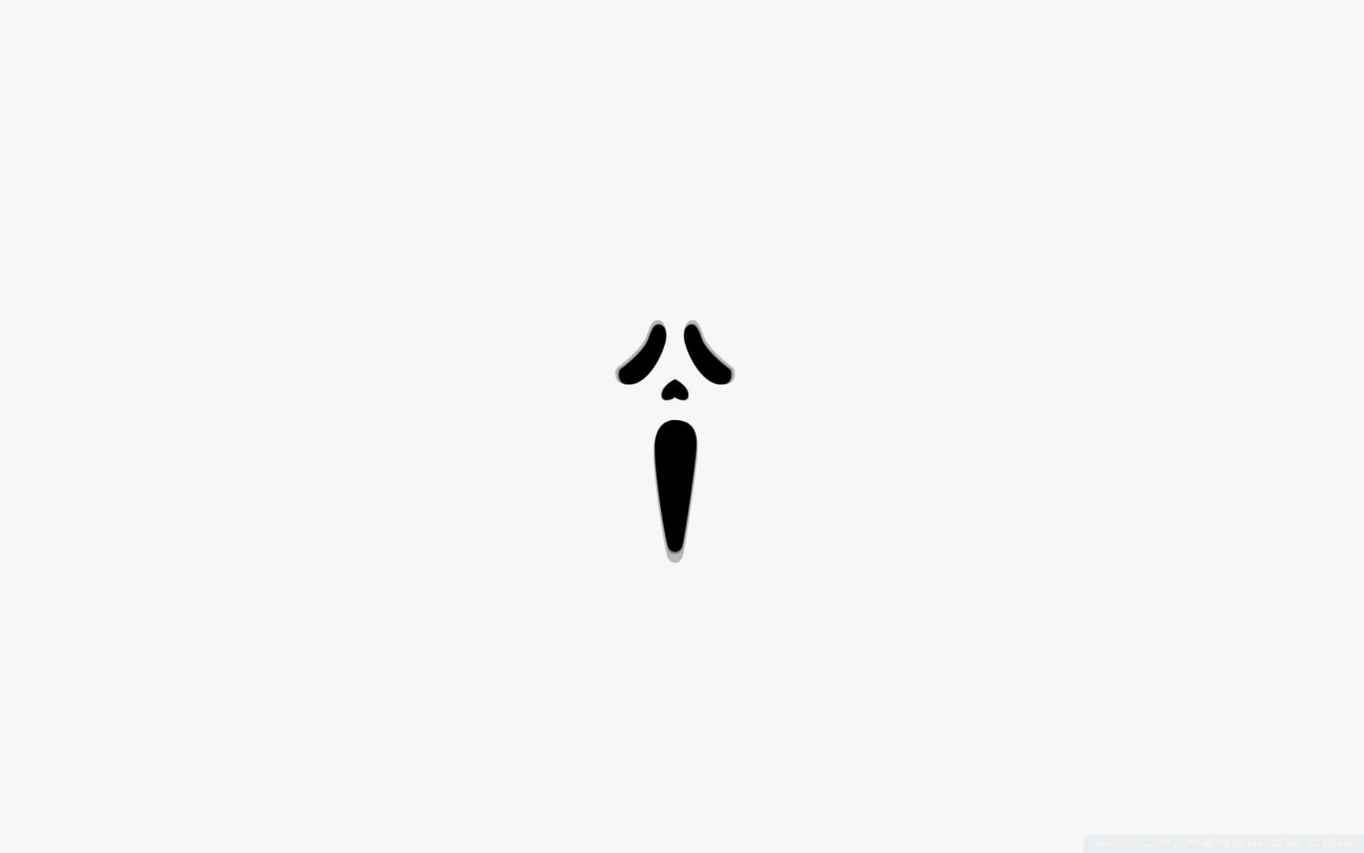 A Black And White Logo With A Scream Face Wallpaper