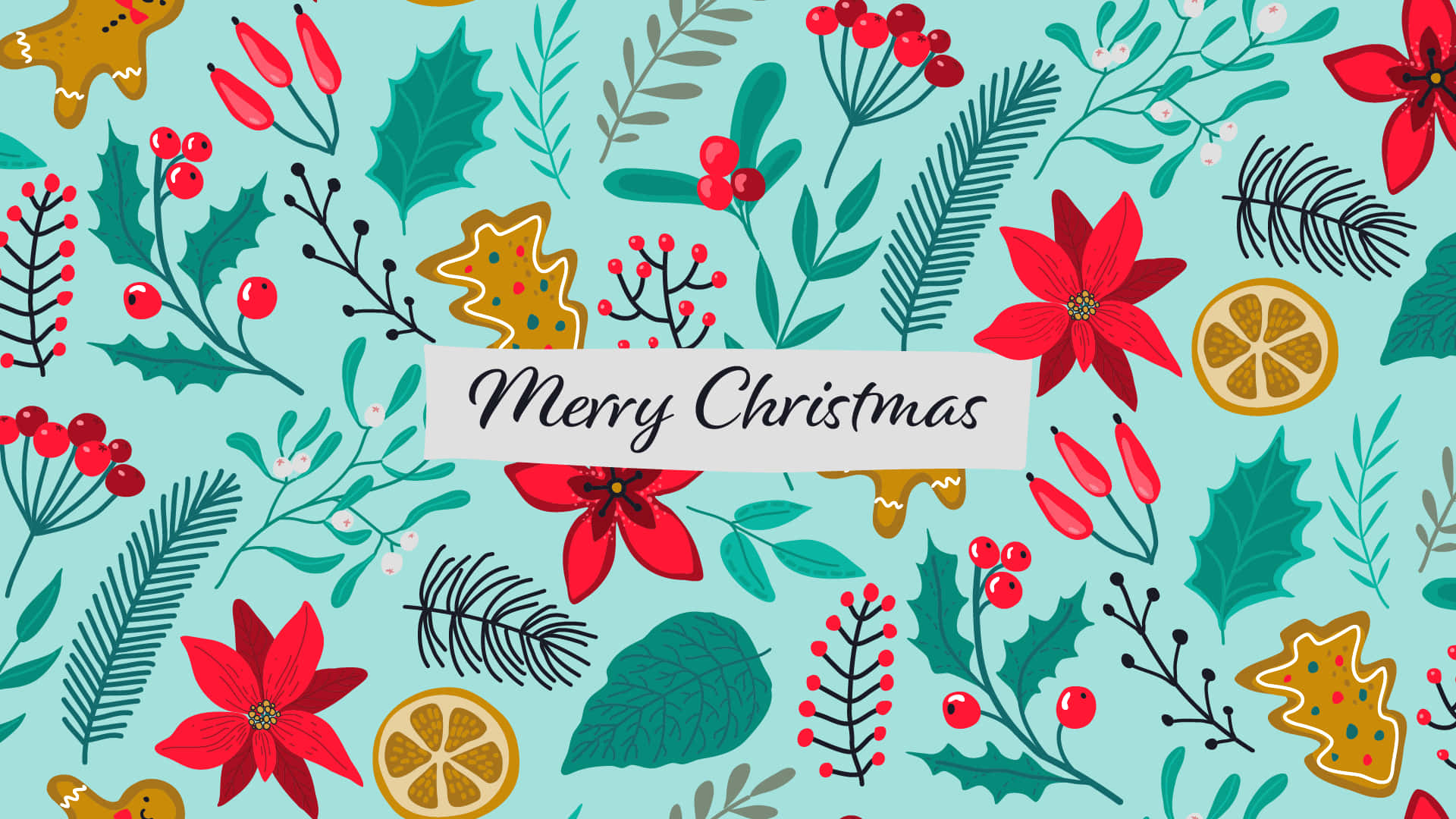 Simple Aesthetic Cute Christmas Card Wallpaper