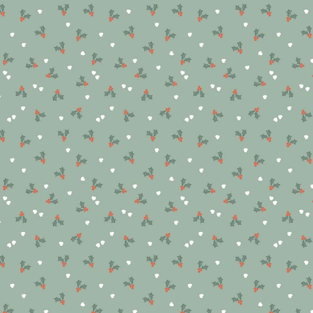 Simple Aesthetic Cute Christmas Mistletoe Gift Wrapper Wallpaper