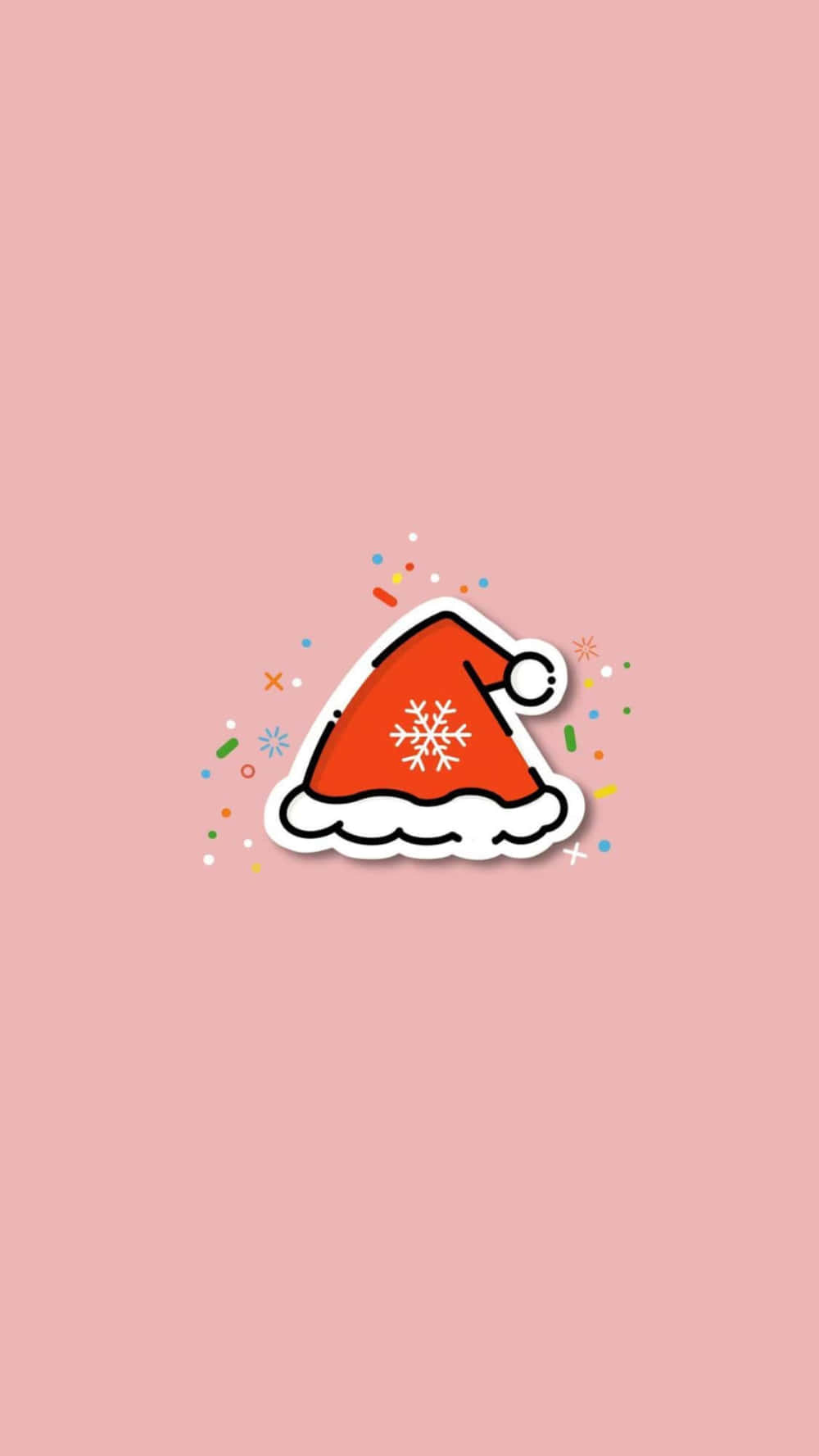 Simple Aesthetic Cute Christmas Santa Hat With A Snowflake Wallpaper