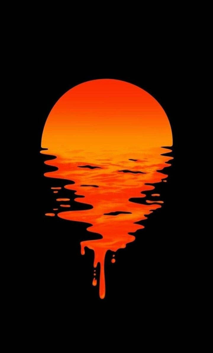 Simple Aesthetic Dripping Sunset Wallpaper
