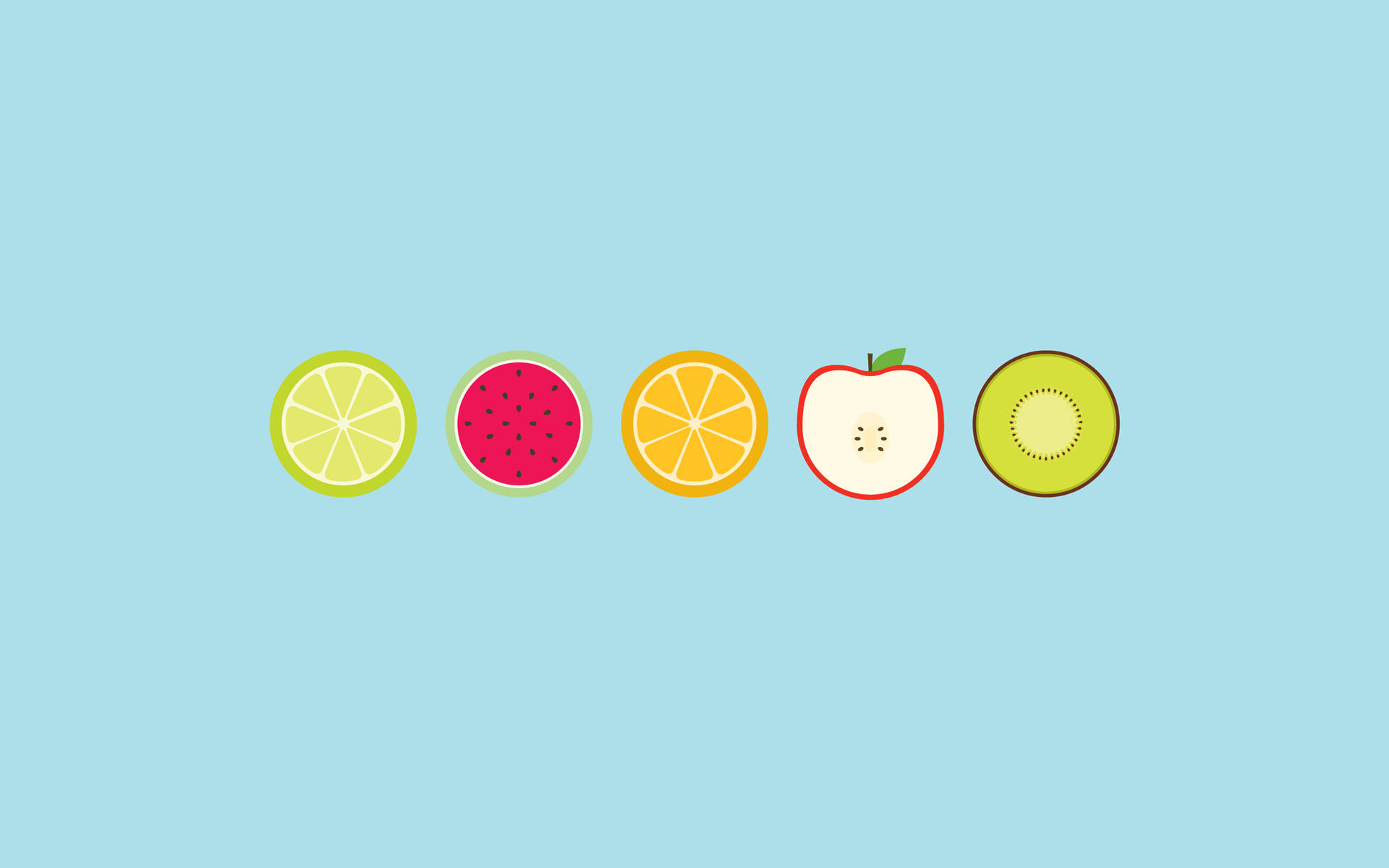Simple Aesthetic Fruit Slices Wallpaper