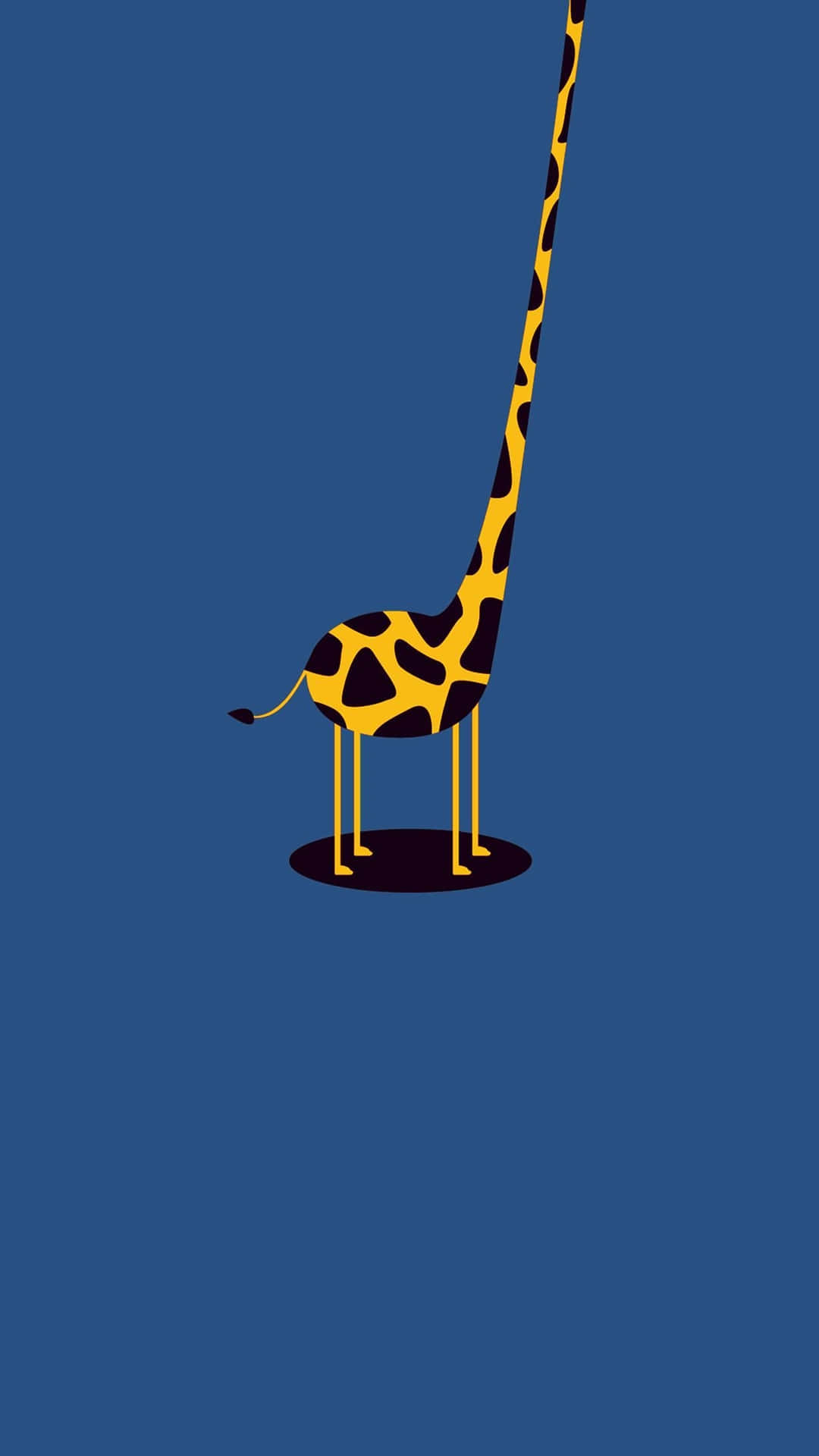 A Giraffe Standing On A Blue Background Wallpaper