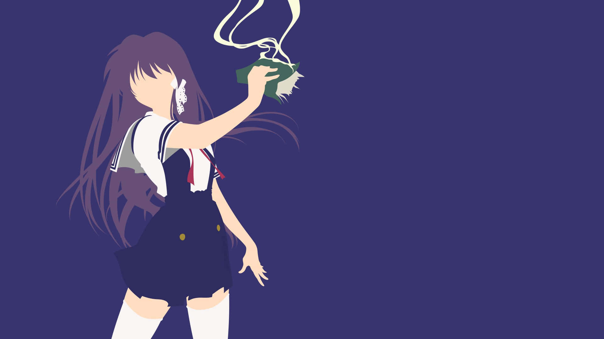 Minimalistic Kyou Fujibayashi Simple Anime Wallpaper