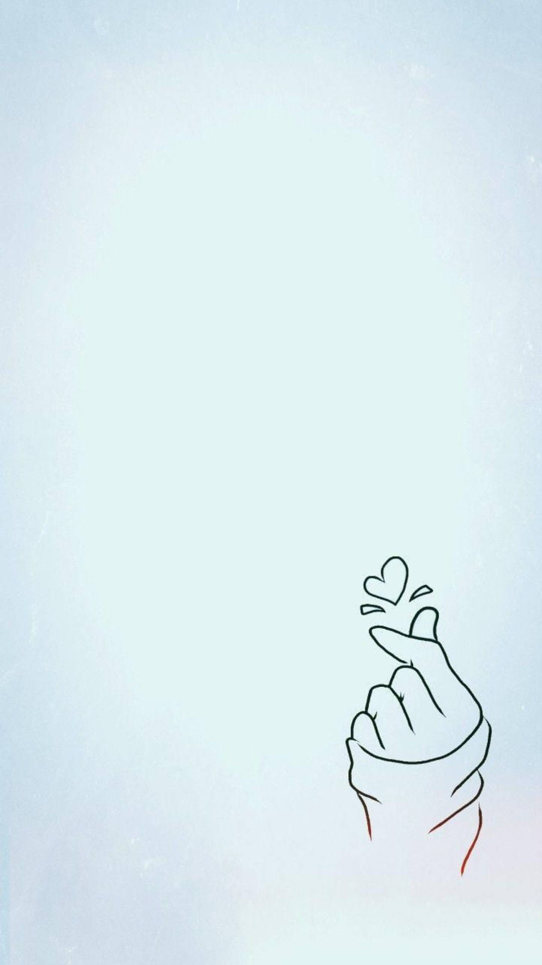 Enkel Baby Blå Saranghae Finger Hjerte Wallpaper