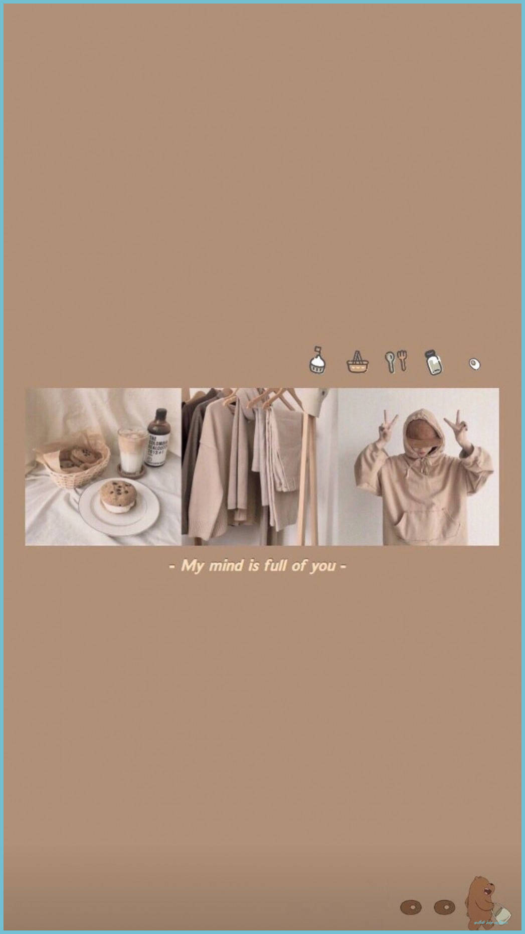Simple Beige Aesthetic Collage Wallpaper