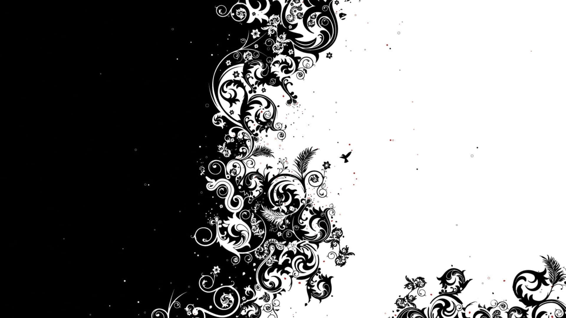 Image  An intriguing abstract painting of black and white shapes Wallpaper