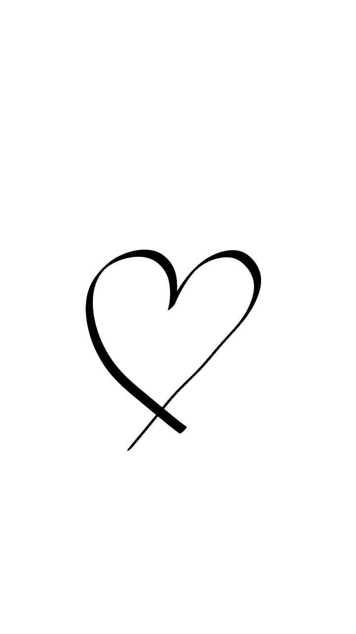Simple Black And White Heart Wallpaper