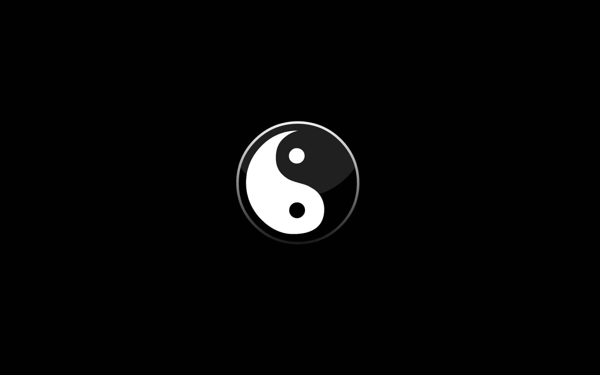 Enkel sort og hvid Yin Yang Emblem 4K Wallpaper