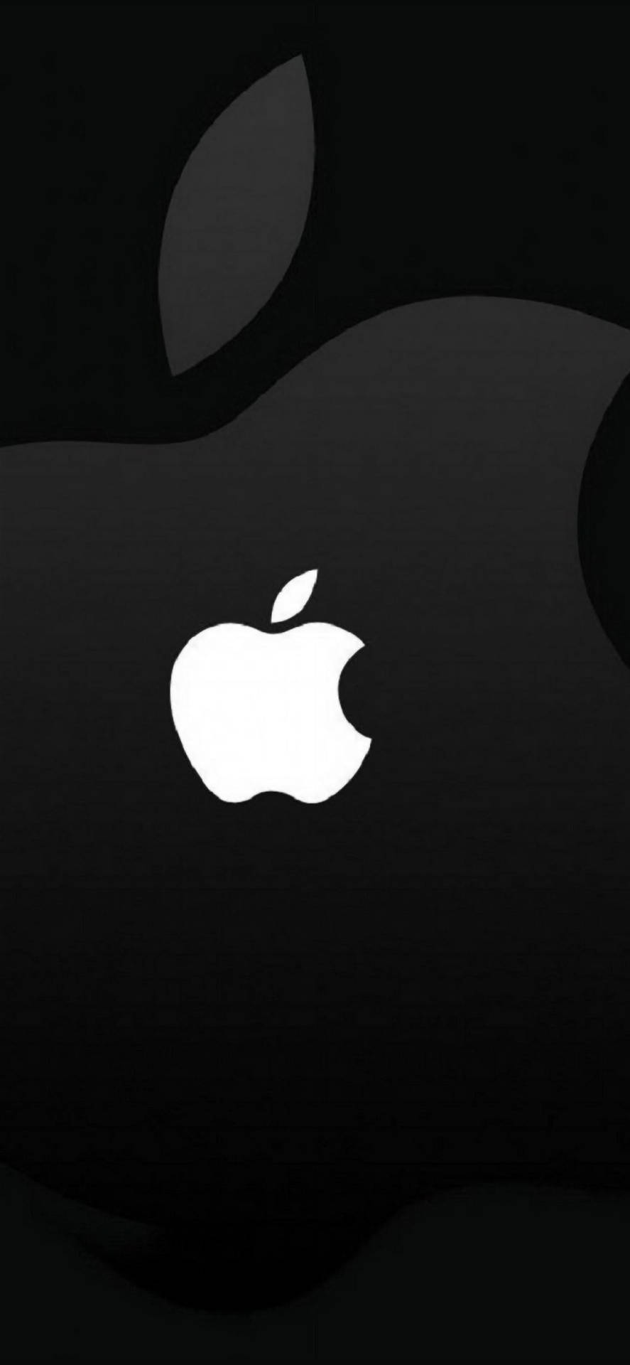 Simple Black Apple Iphone With Logo Wallpaper