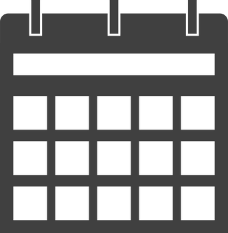 Simple Black Calendar Icon PNG