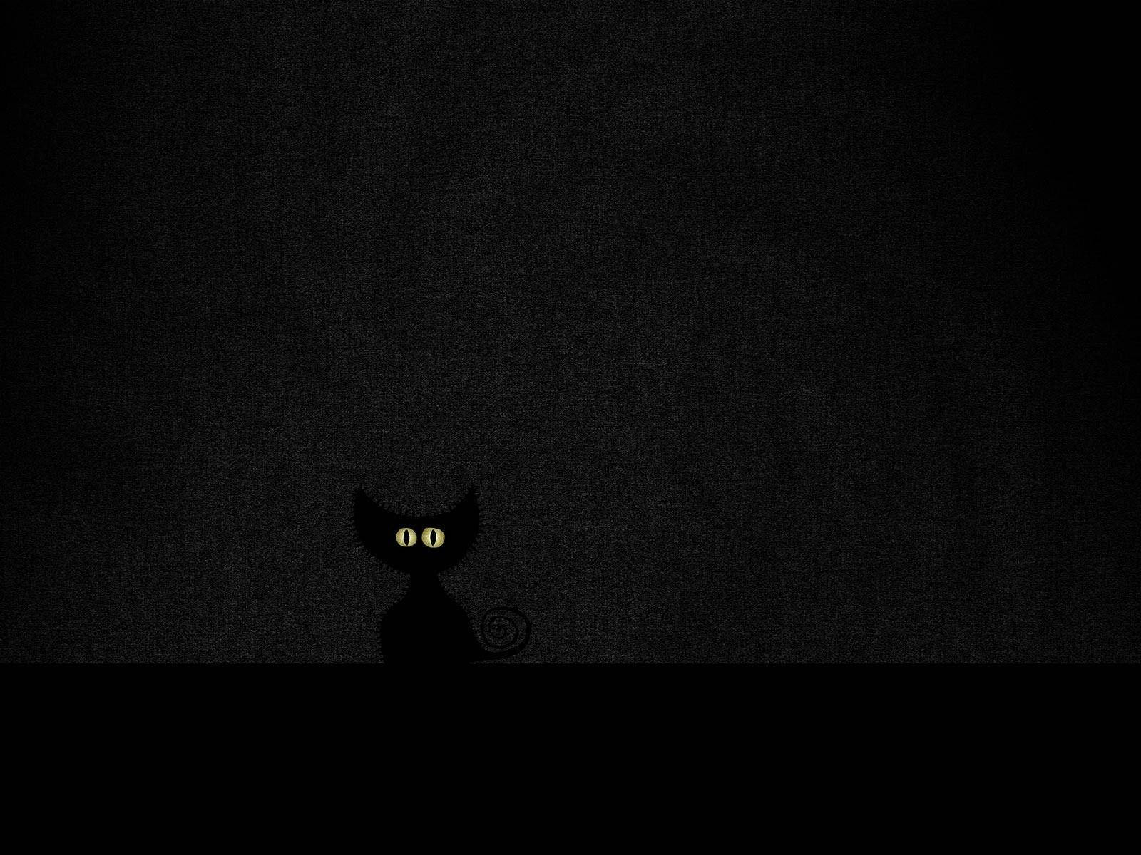 Simple Black Cat Eyes Halloween Aesthetic