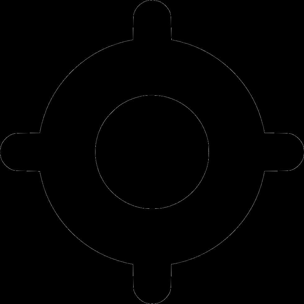 Simple Black Crosshair Design PNG