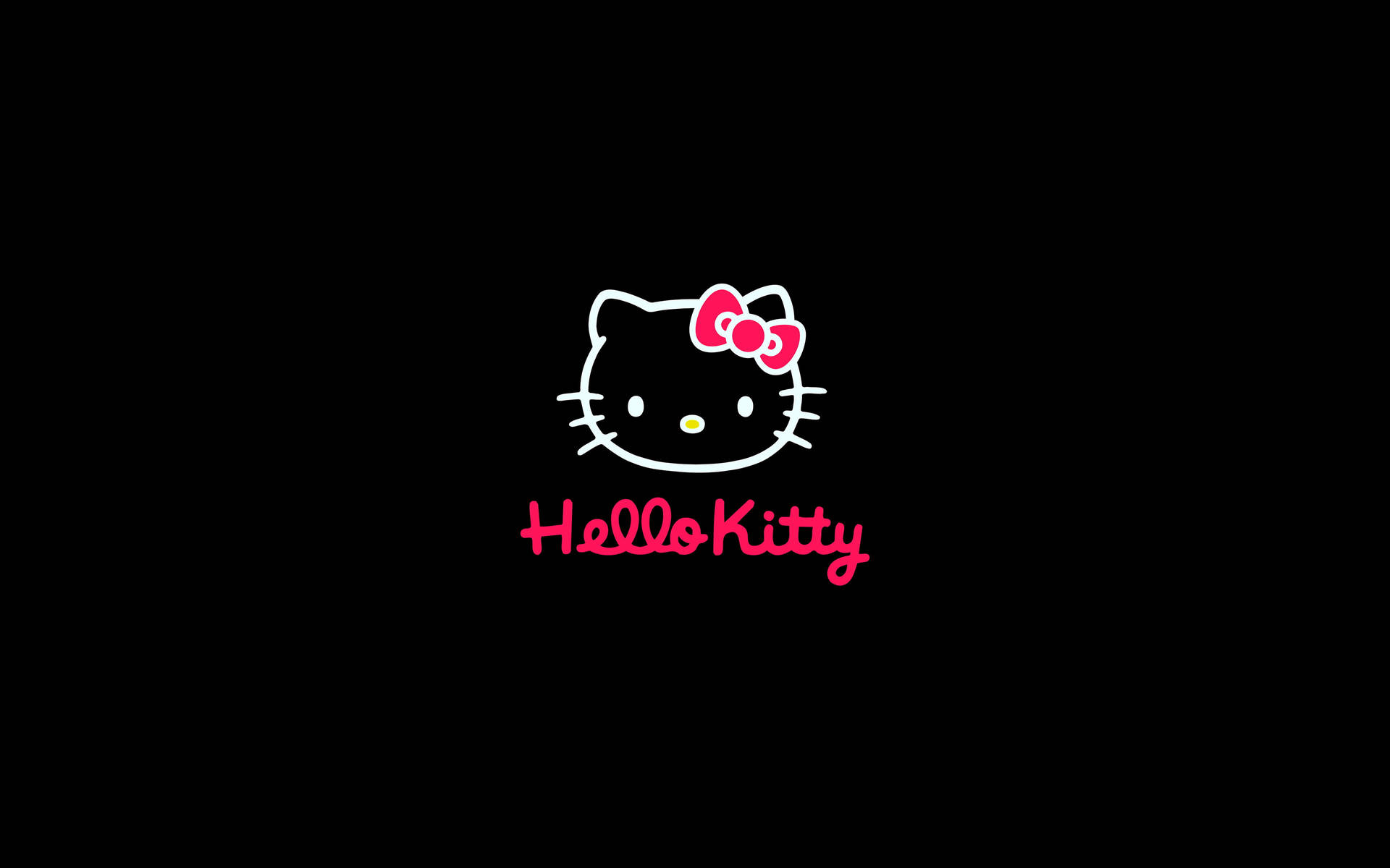 Simple Black Hello Kitty Desktop Wallpaper