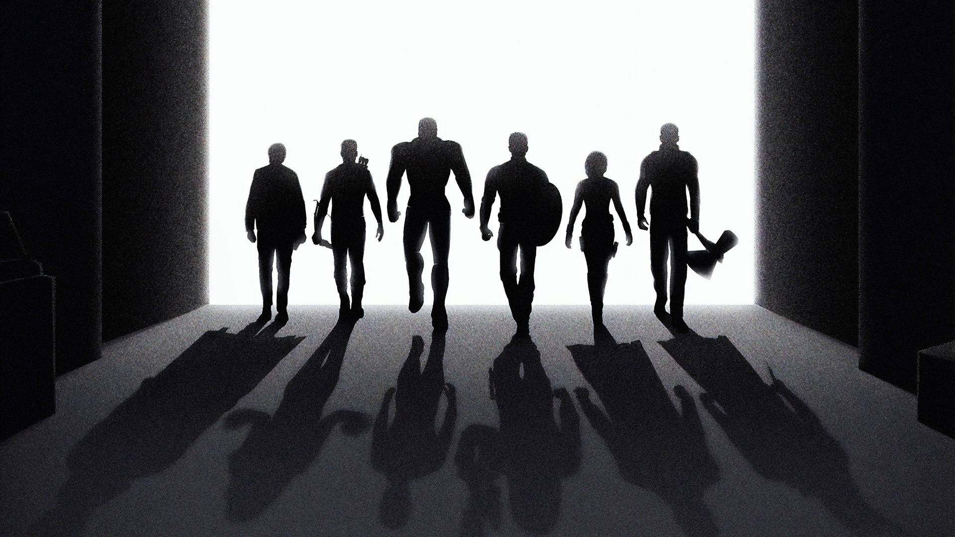 Einfacheschwarze Marvel Avengers Silhouetten Wallpaper