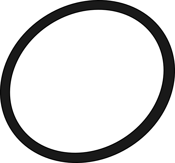 Simple Black Oval Frame PNG