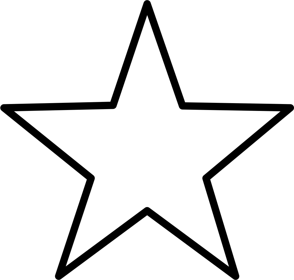 Simple Black Star Outline PNG
