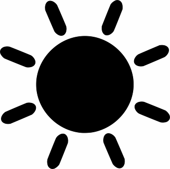 Simple Black Sun Icon PNG