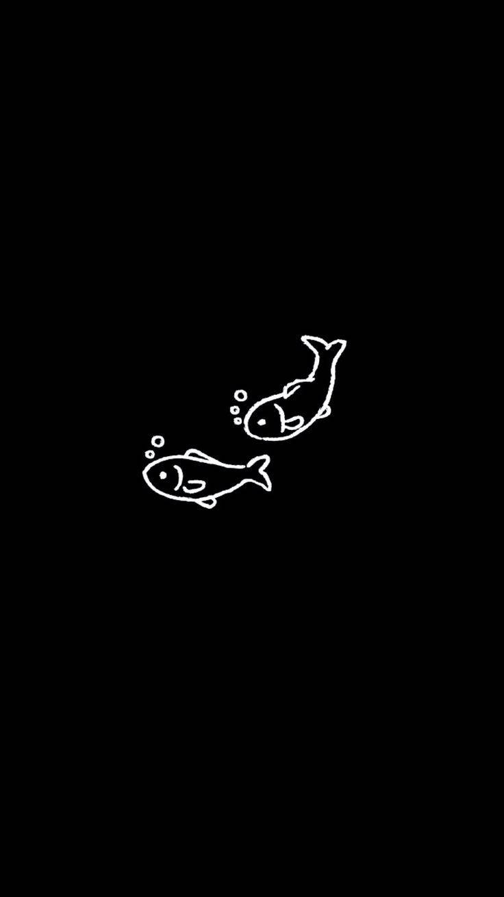 Download Simple Black Swimming Fish Wallpaper 
