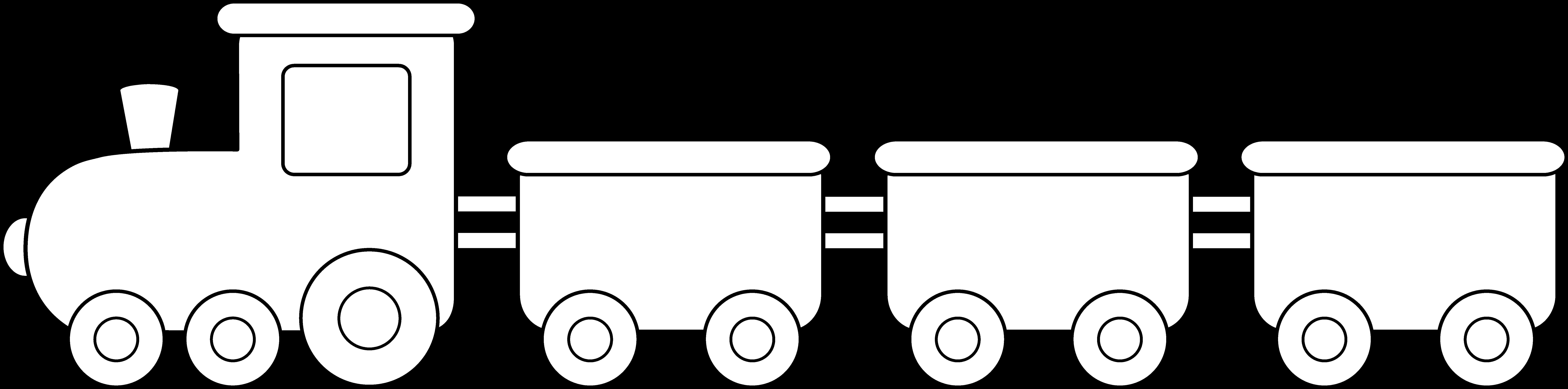 Simple Black Train Illustration PNG
