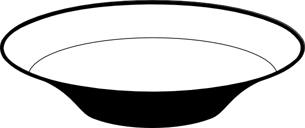 Simple Blackand White Bowl Vector PNG