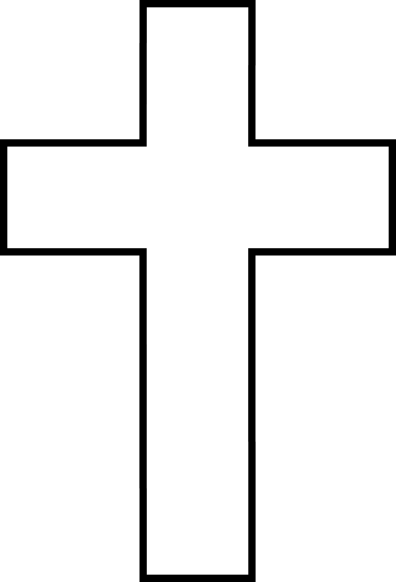 Simple Blackand White Cross Clipart PNG