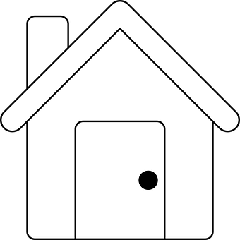 Simple Blackand White House Icon PNG