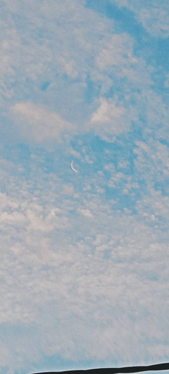 Simple Blue Aesthetic Crescent Moon Wallpaper