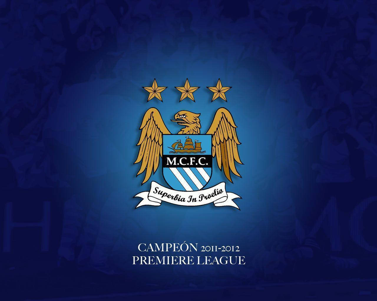 Simple Blue Backdrop Manchester City FC Wallpaper