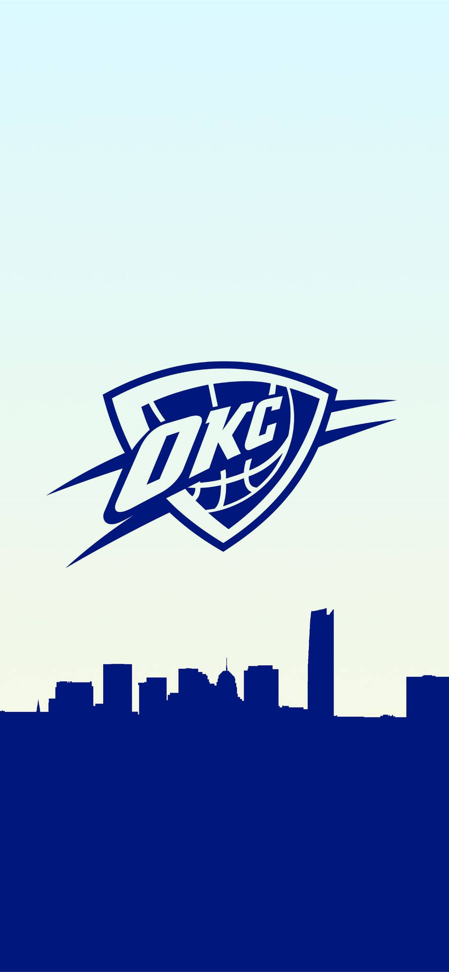 Simple Blue Oklahoma City Logo Wallpaper