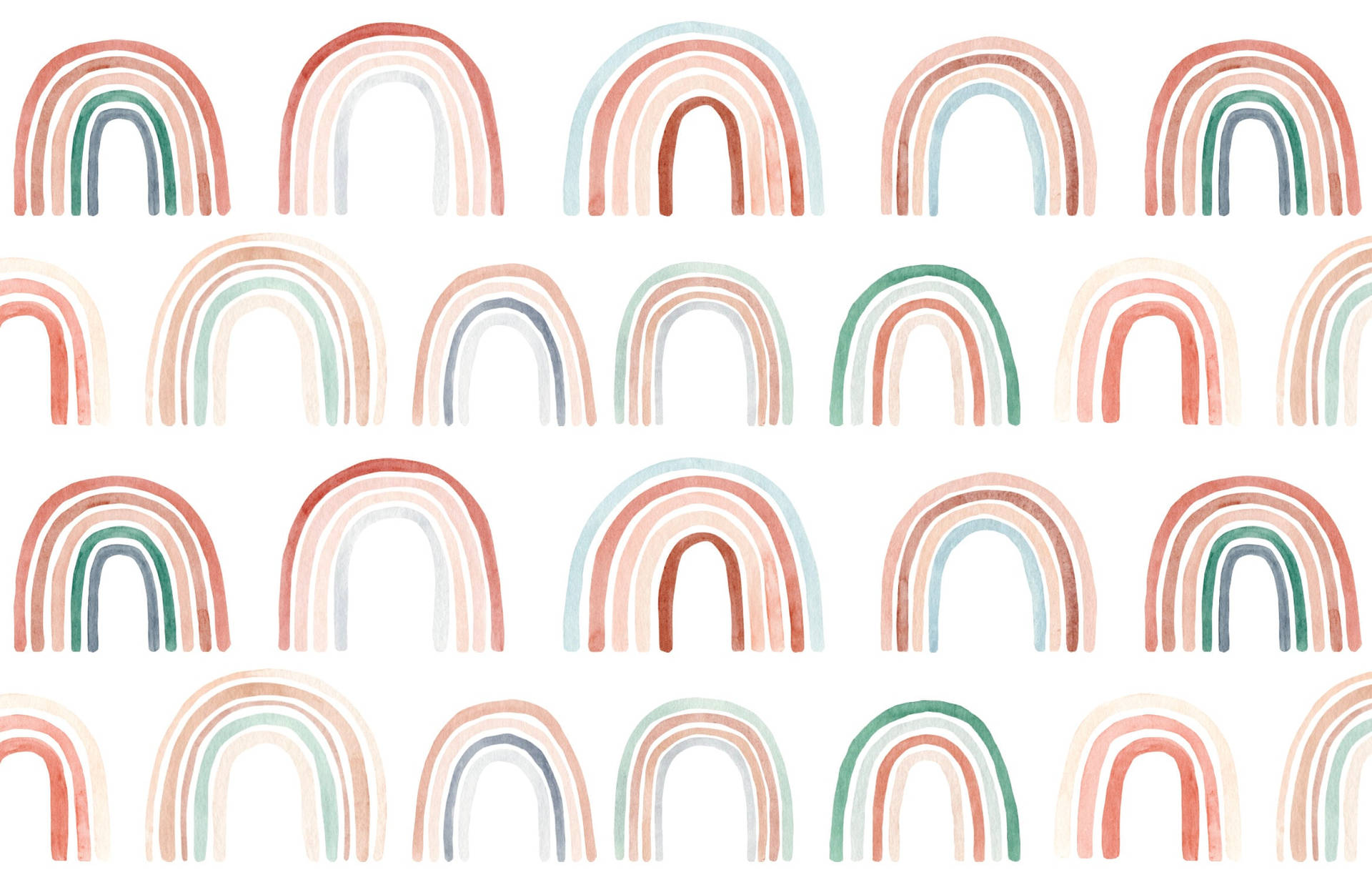 Simple Boho Pastel Rainbows Wallpaper