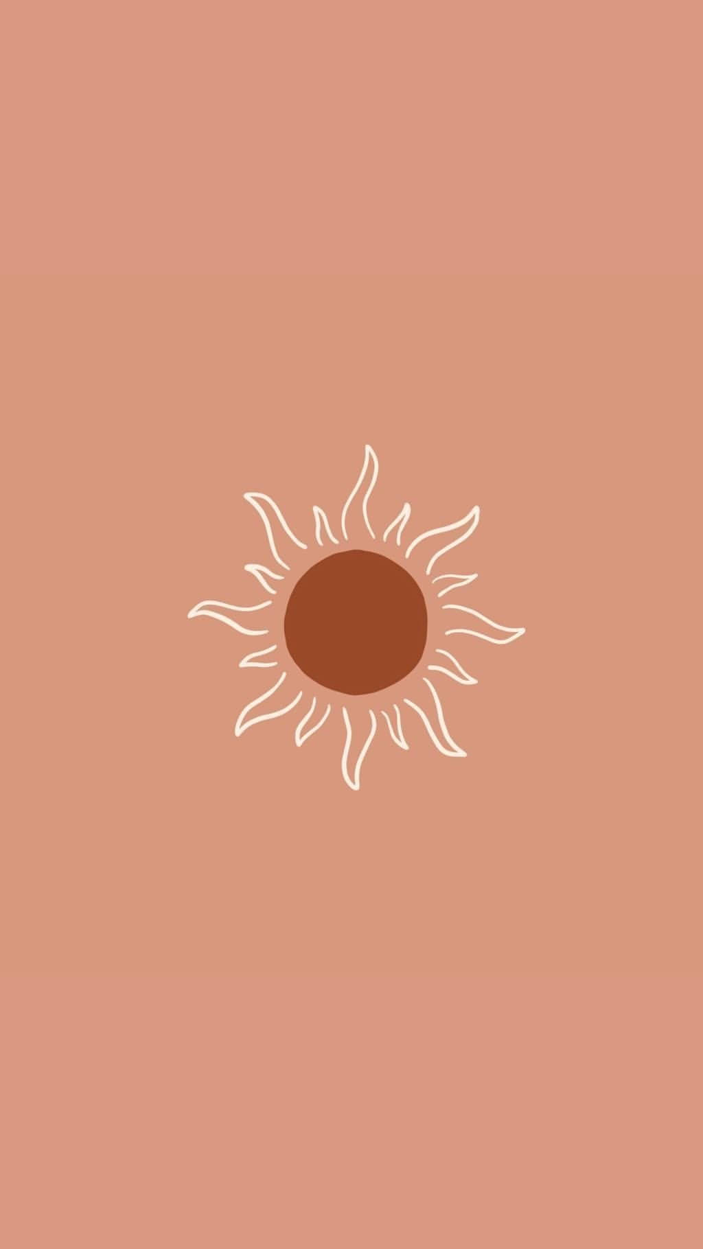 Simple Boho Red Sun Wallpaper