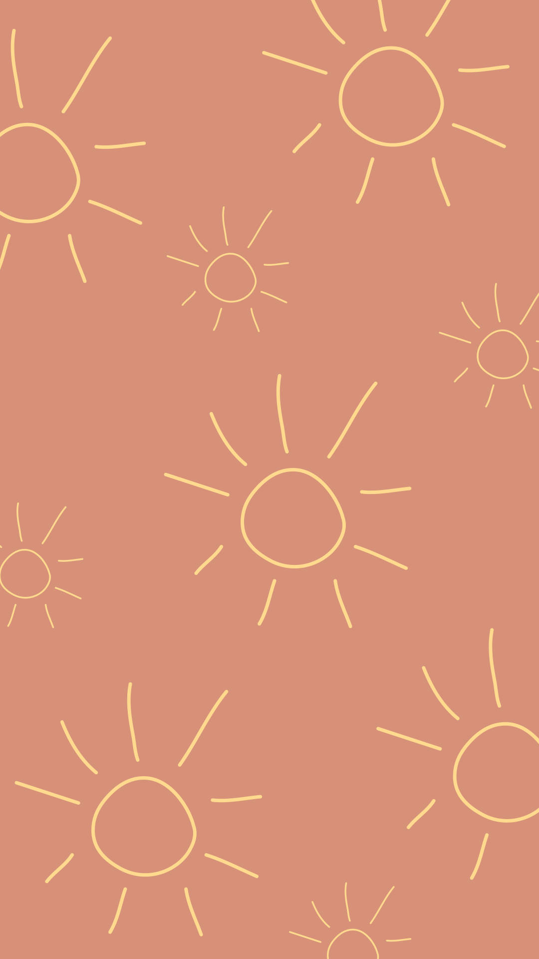 Simple Boho Sun Drawings Wallpaper