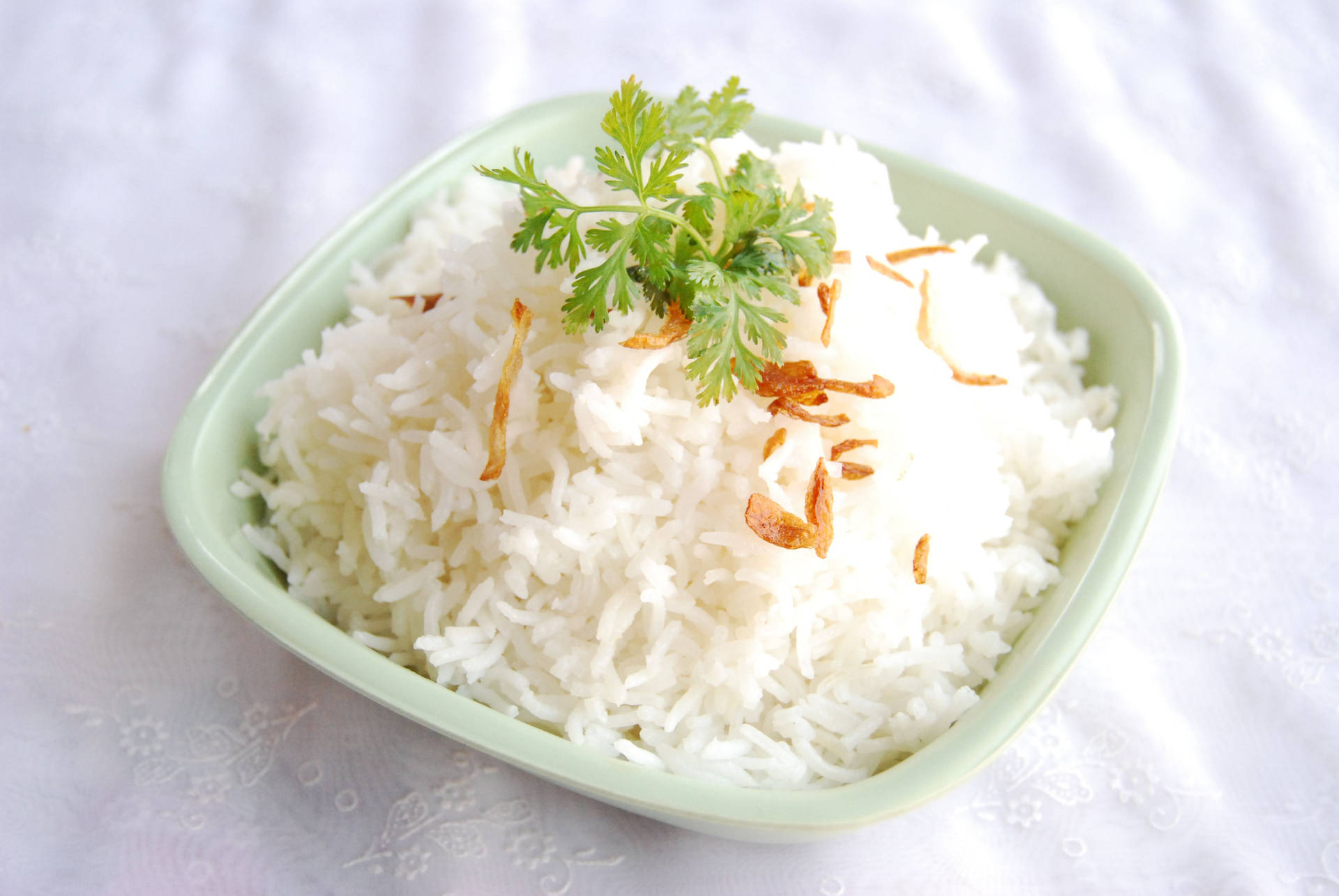 Simple Bowl Of White Rice Wallpaper