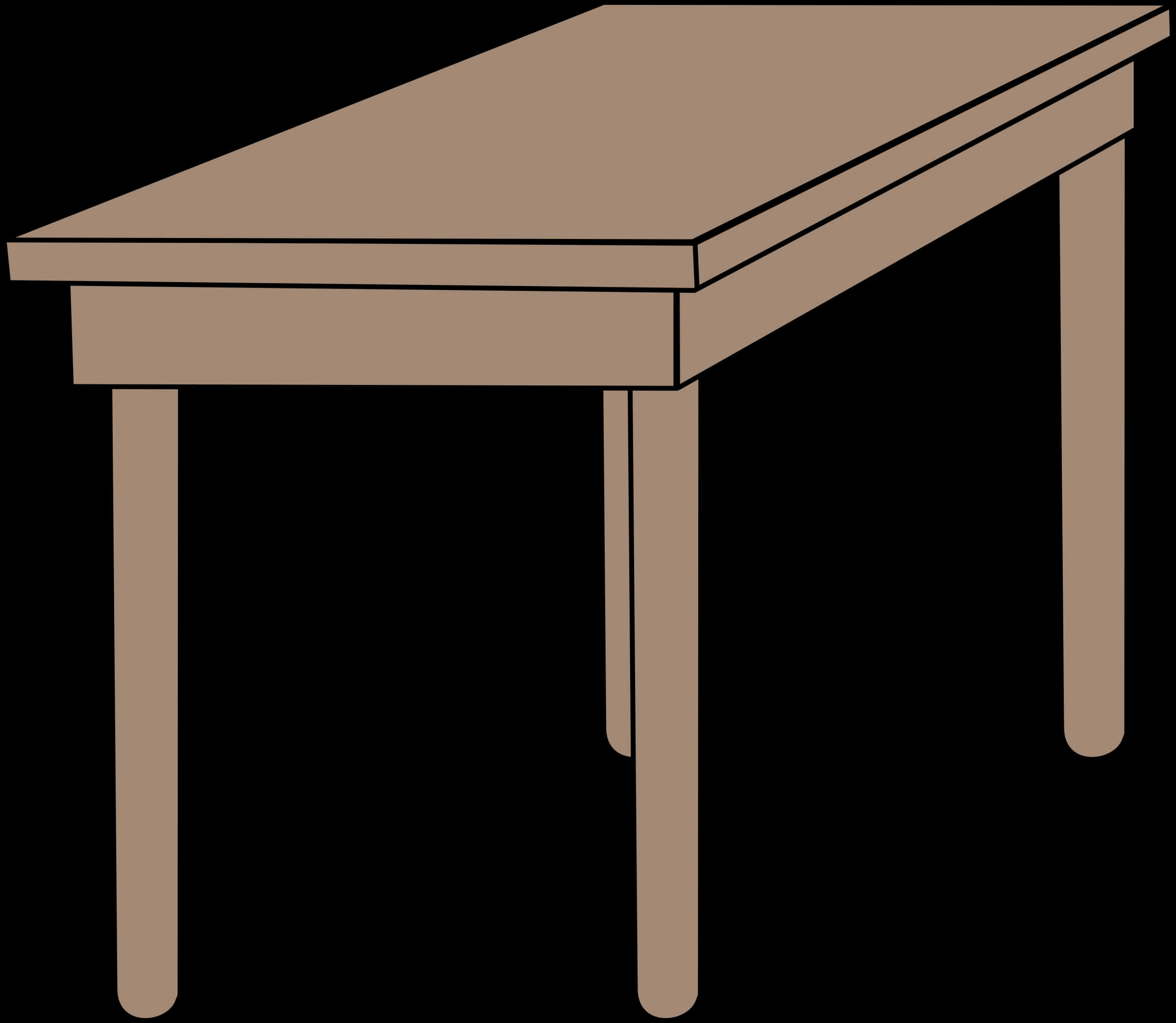 Simple Brown Desk Illustration PNG