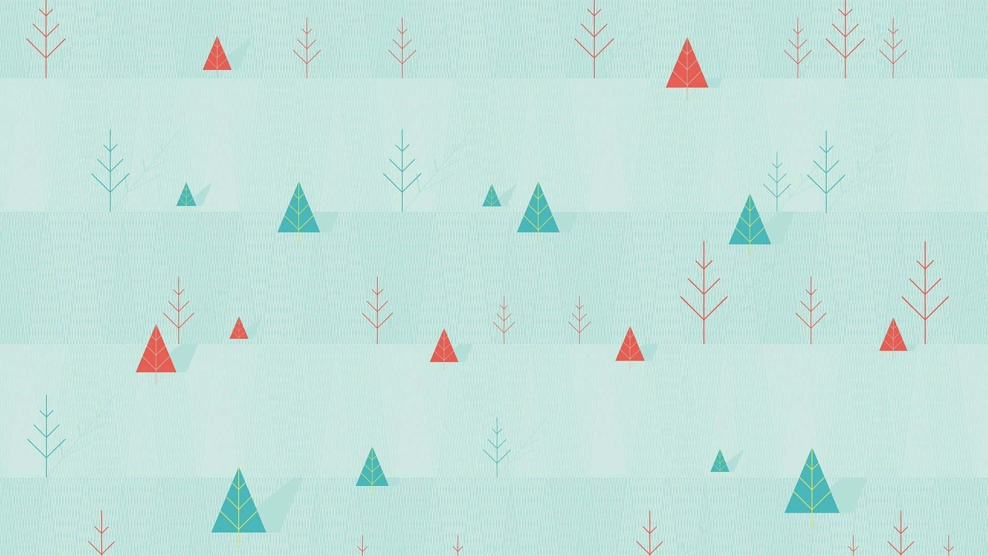 A Christmas Tree Pattern With Red And Blue Trees