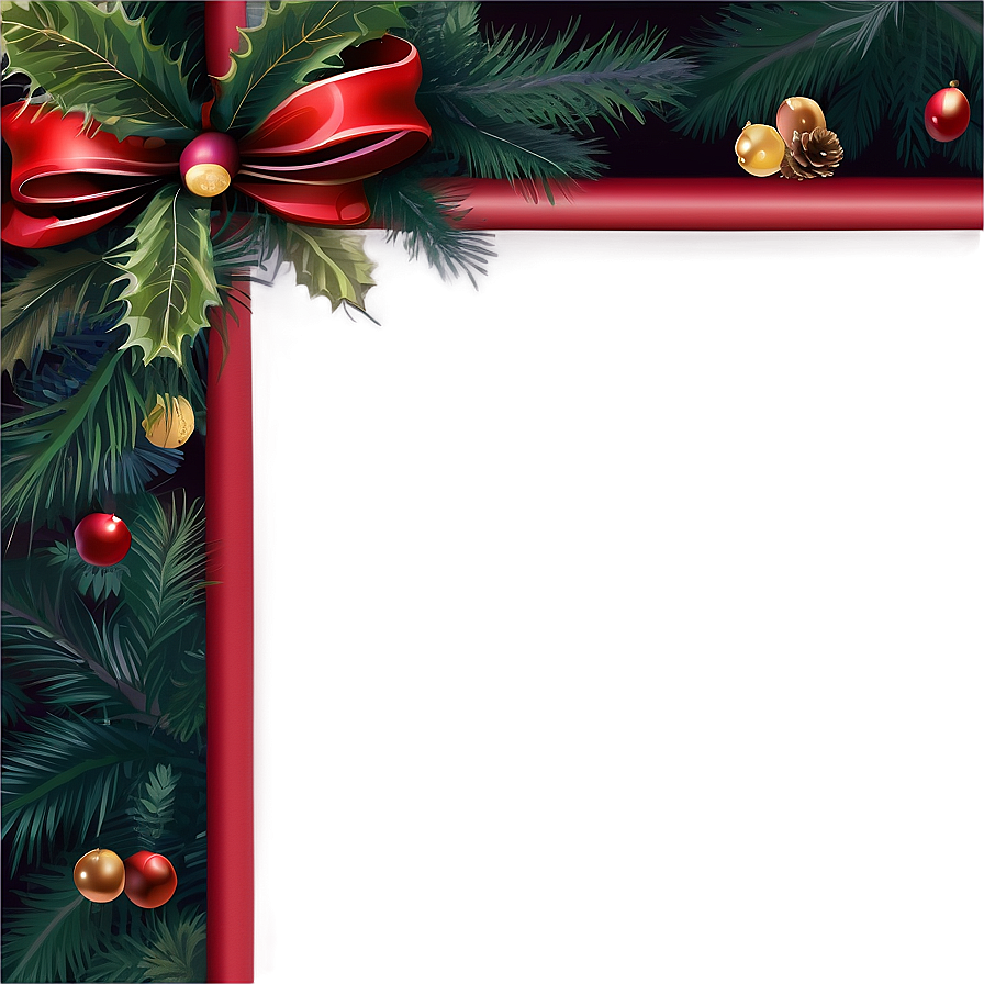 Simple Christmas Frame Png 05252024 PNG