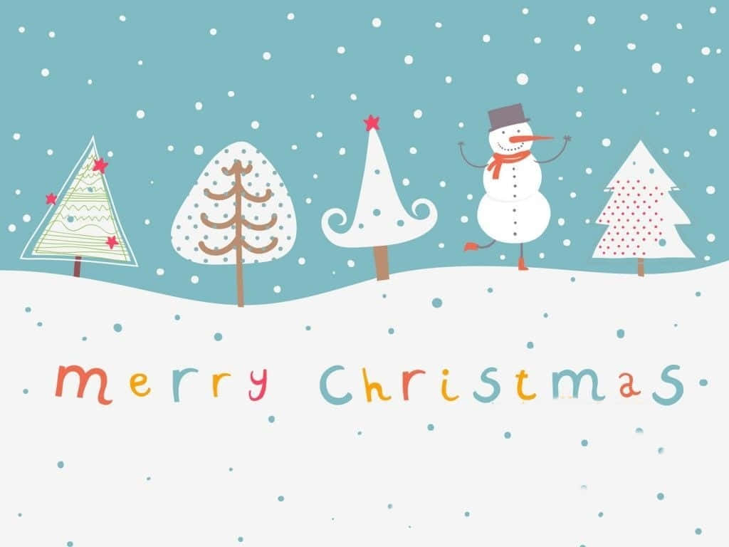 Simple And Cute Christmas Snow Art IPad Wallpaper