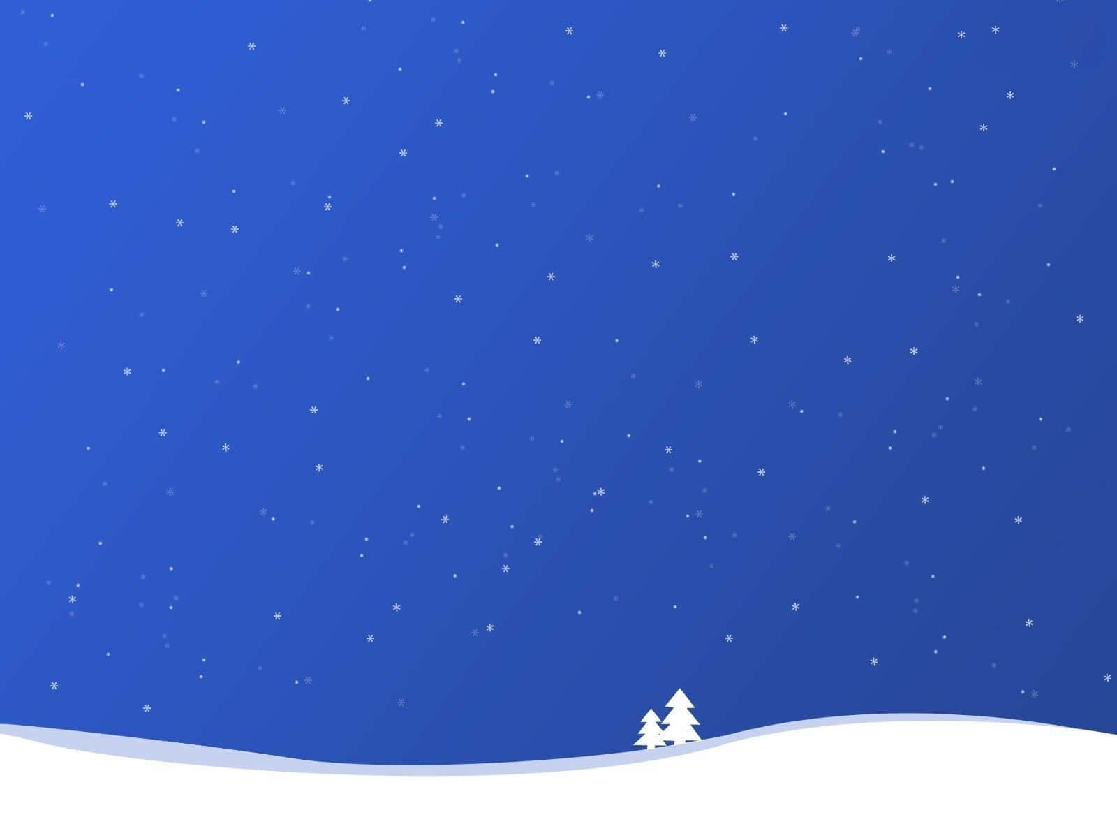 Paesaggiosemplice Di Una Notte Di Natale Con Neve Su Ipad. Sfondo