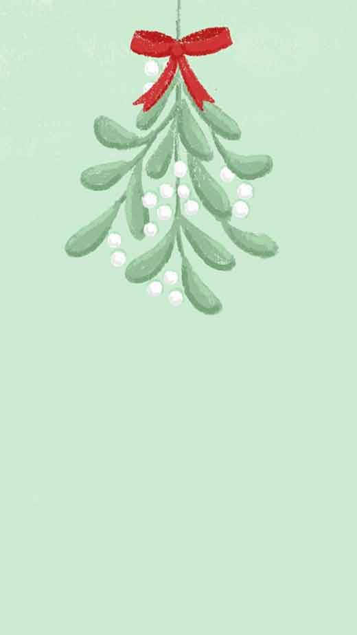 Simple Christmas Mistletoe Wallpaper