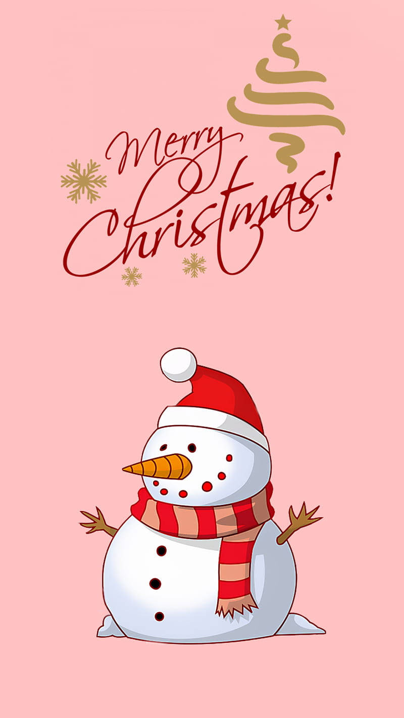 Simple Christmas Snowman Wallpaper