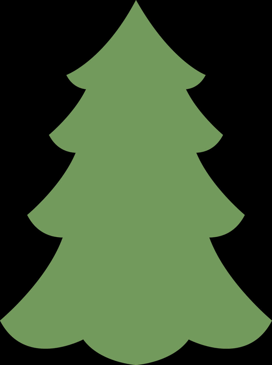 Simple Christmas Tree Silhouette PNG