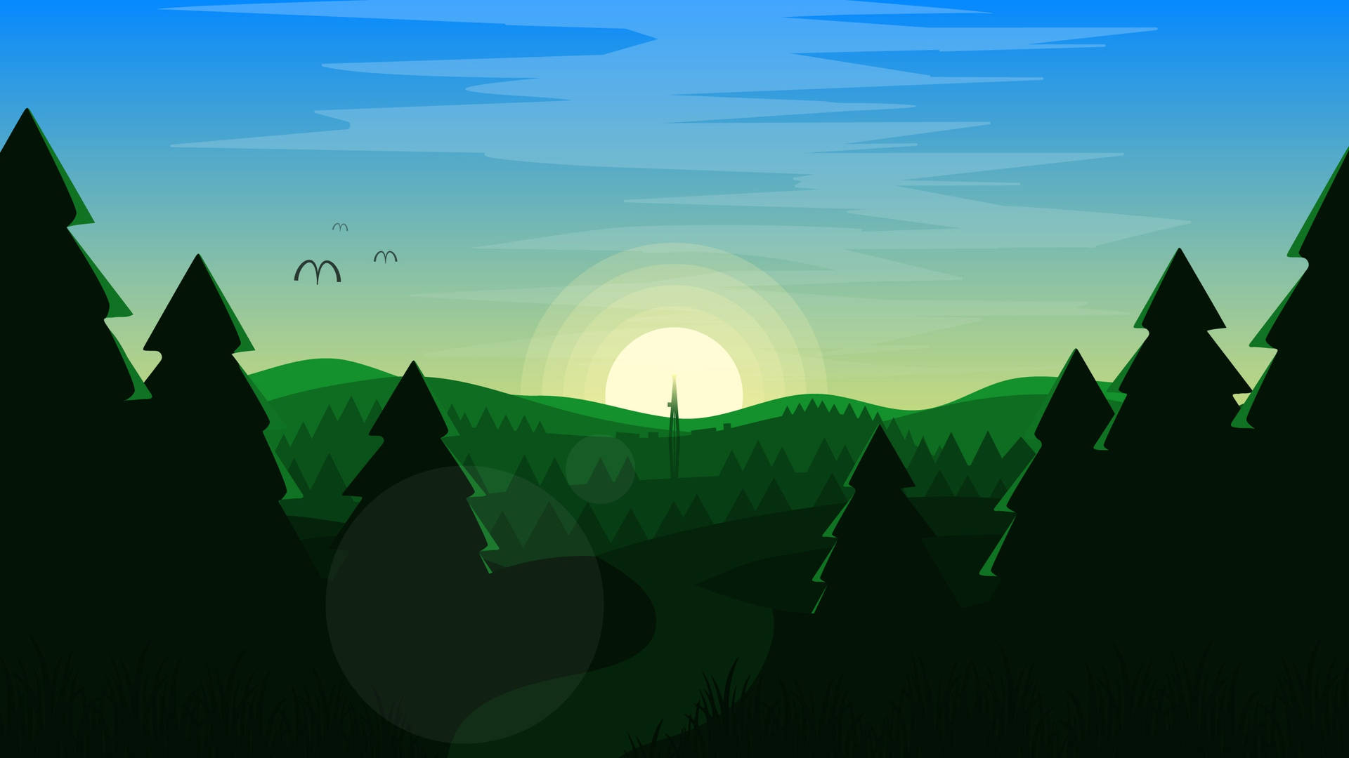 Simple Clean Forest Graphic Art