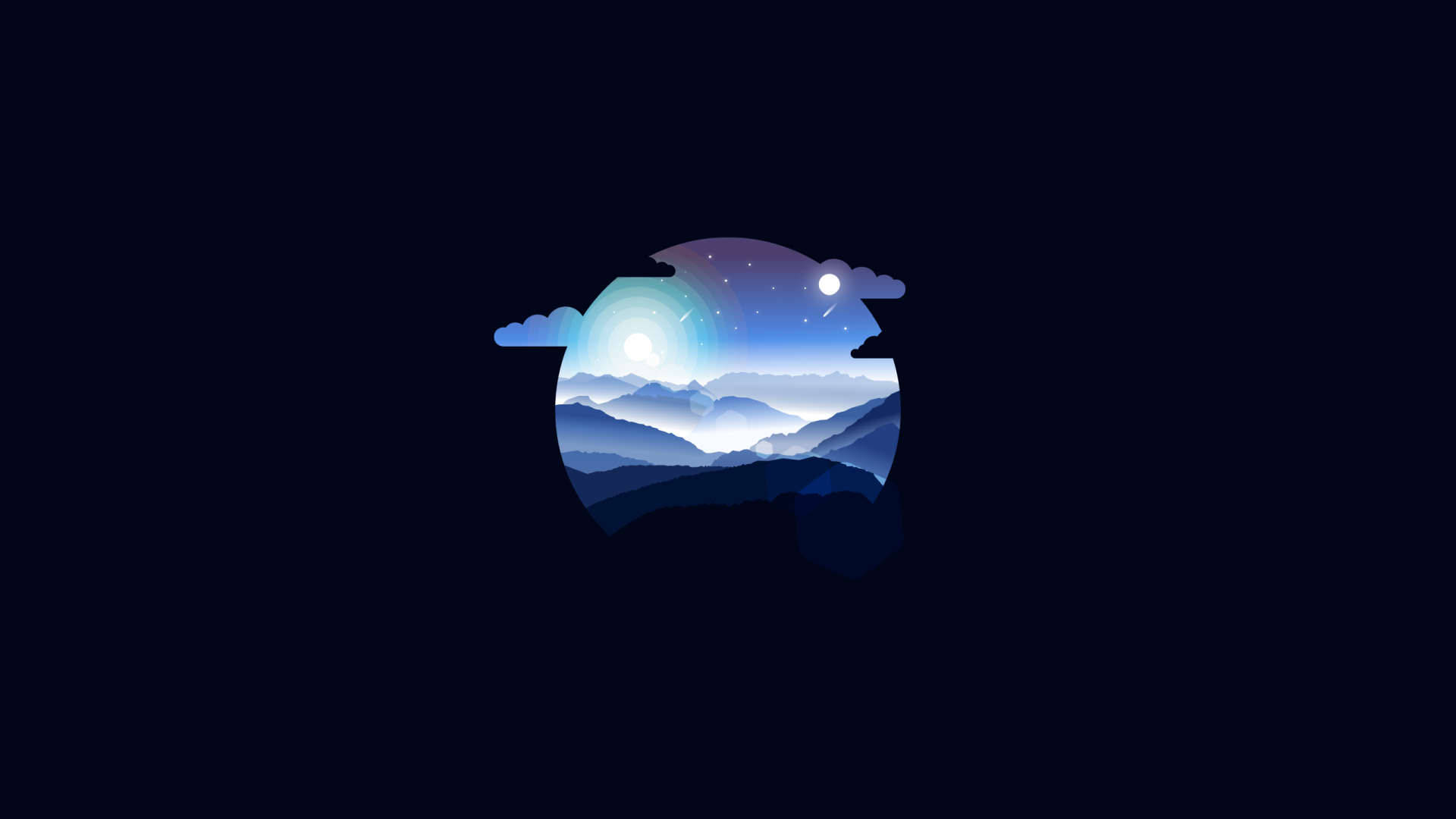 Simple Clean Starry Mountain Range