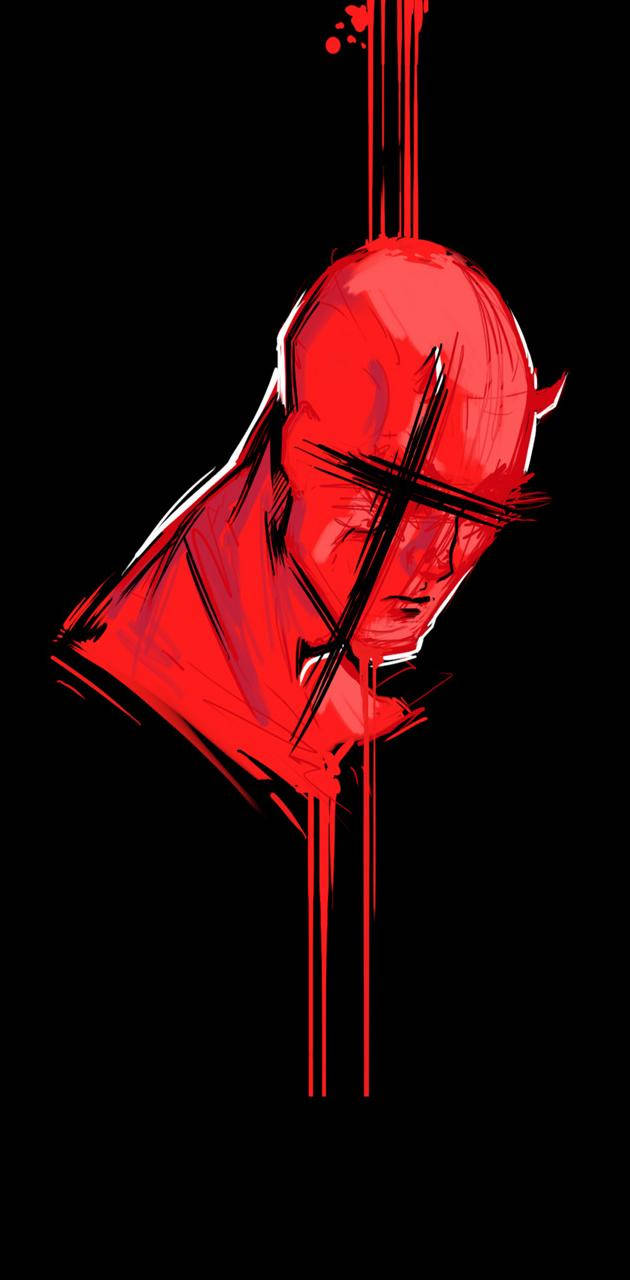 Simple Crossed Out Daredevil Abstract
