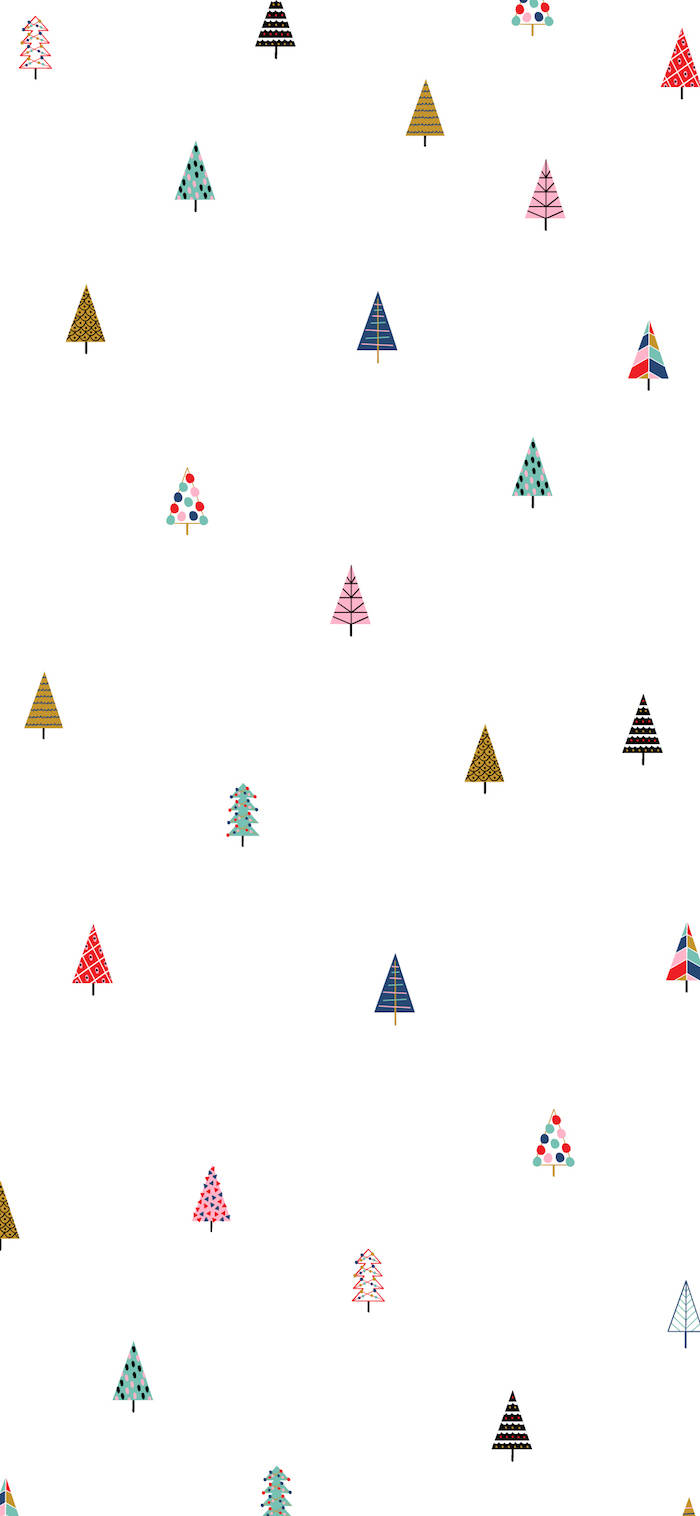 Simpel sød jul iPhone farverig træ ikon wallpaper Wallpaper