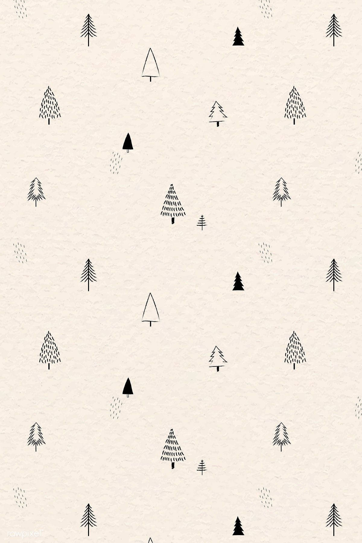 Enkel Sød Jul iPhone Cream Baggrund Wallpaper