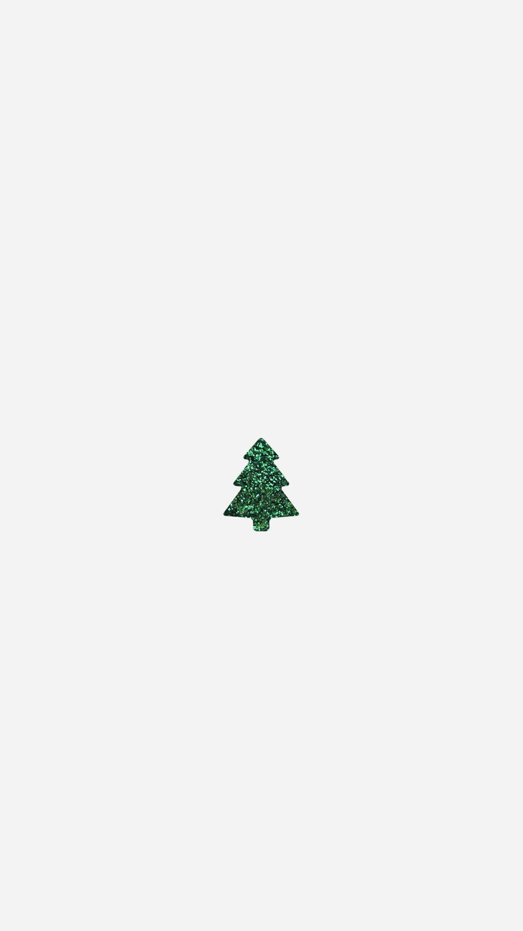 Einfacherniedlicher Weihnachts-hintergrund Für Das Iphone Mit Einem Einzigen Baum. Wallpaper